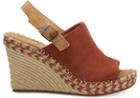 Toms Spice Suede And Leather Women's Monica Wedges