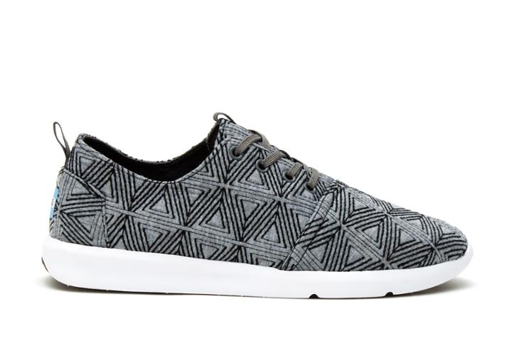 Toms Grey Angular Embroidery Men's Del Rey Sneakers