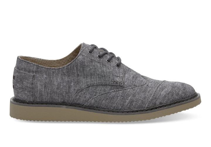 Toms Toms Black Slub Chambray Men's Brogues Shoes - Size 10