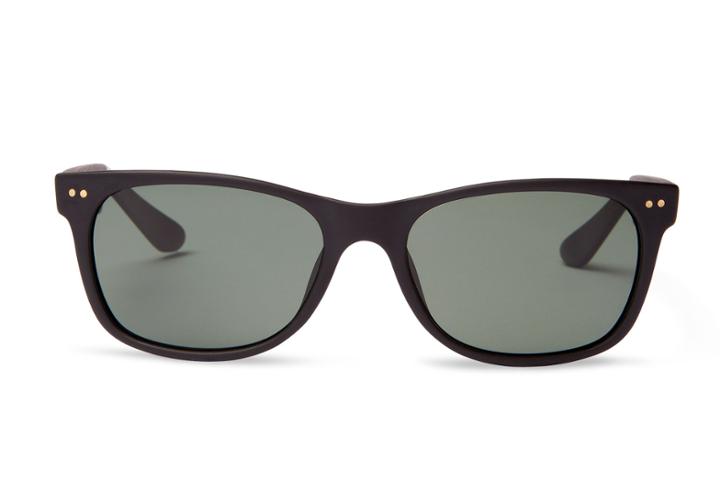 Toms Toms Beachmaster Matte Black Polarized Sunglasses With Green Grey Lens