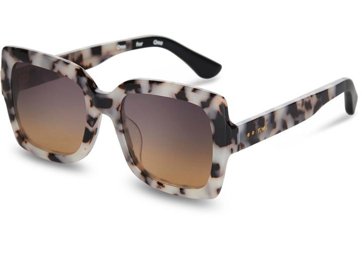 Toms Toms Mackenzie Tokyo Tortoise Sunglasses With Violet Brown Gradient Lens
