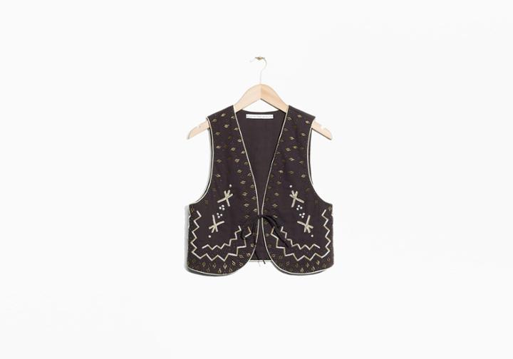 Toms Toms & Other Stories Pearl Embroidered Vest - Size 8