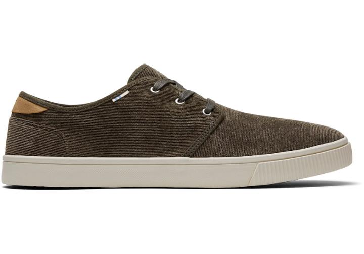 Toms Tarmac Olive Micro Corduroy Men's Carlo Sneakers