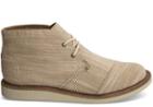 Toms Toms Desert Taupe Slub Linen Men's Mateo Chukka Boots - Size 11