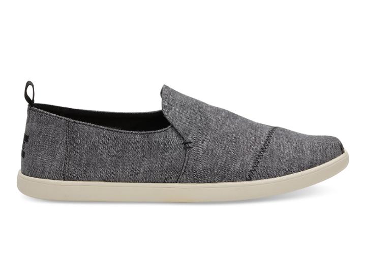 Toms Toms Black Slub Chambray Men's Deconstructed Alpargatas Shoes - Size 8