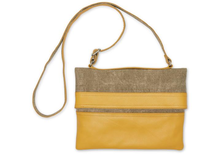 Toms Khaki Woven Texture Mix Jaunt Crossbody Bag