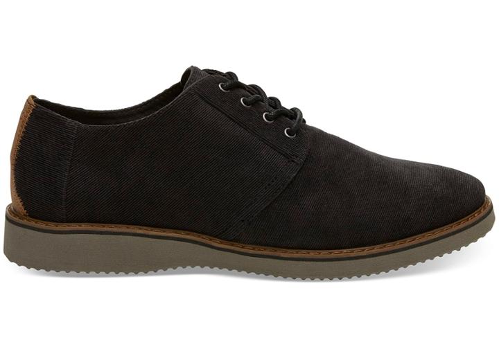 Toms Black Micro Corduroy Men's Preston Dress Shoes