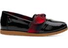 Toms Black Synthetic Leather Tartan Bow Women's Classics