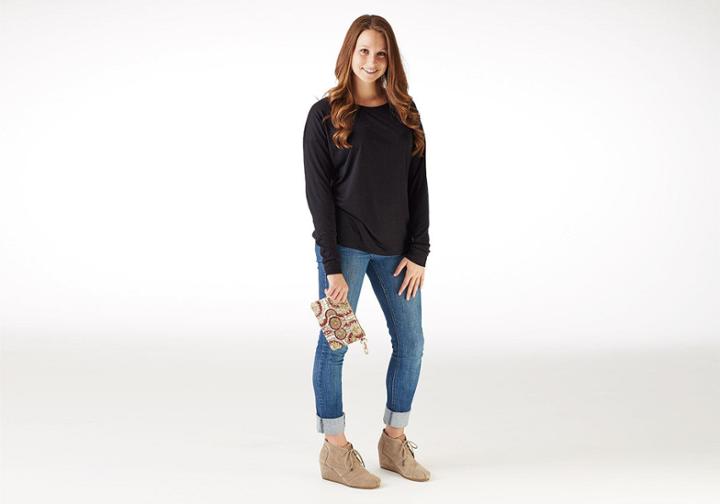 Toms Crimson Medallion Zipper Clutch
