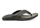Toms Black Full Grain Leather Men's Semana Flip Flops