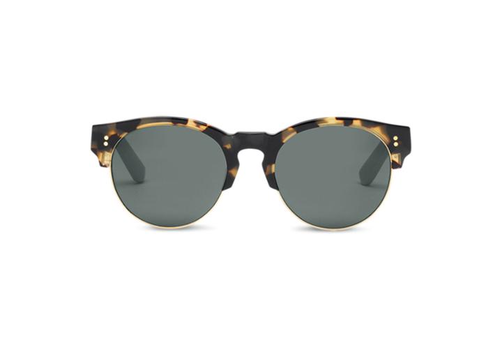 Toms Toms Charlie Rae Blonde Tortoise Gold Sunglasses With Green Grey Lens