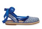 Toms Toms Blue Woven Diamond Women's Bella Espadrille Shoes - Size 8