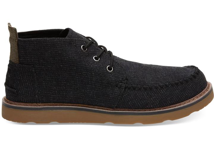 Toms Black Melange Woven Men's Chukka Boots
