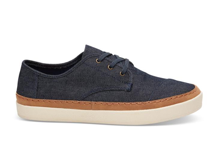 Toms Toms Navy Denim Men's Paseo Sneakers Shoes - Size 14