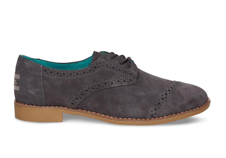 Toms Dark Grey Suede Women's Brogues