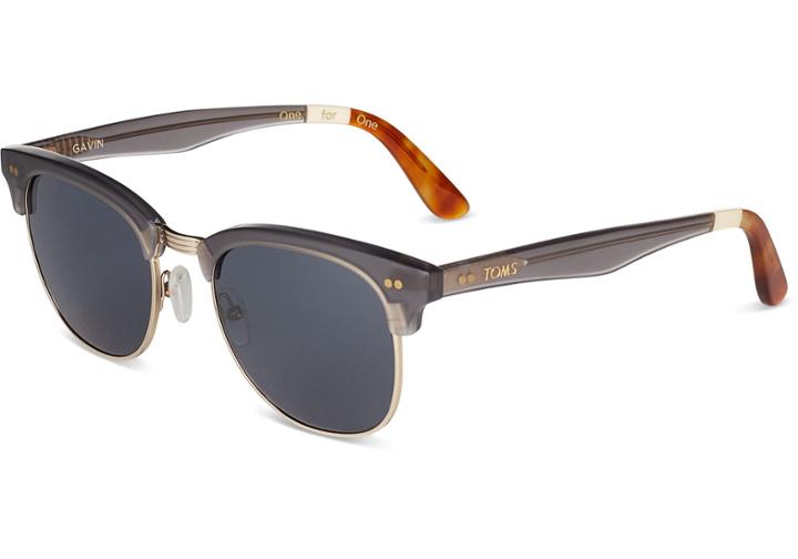 Toms Toms Gavin Matte Slate Grey Sunglasses With Indigo Blue Lens