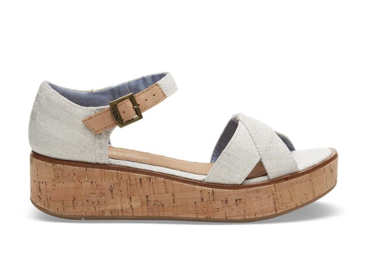 Toms Toms Natural Yarn Dye Women's Harper Wedges - Size 11