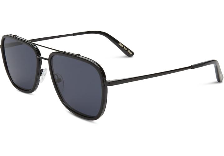 Toms Toms Irwin Shiny Black Sunglasses With Black Diamond Mirror Lens