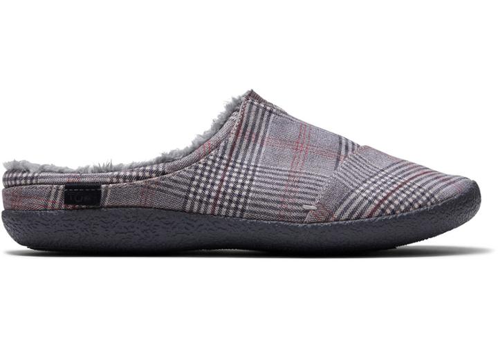 Toms Drizzle Grey Glen Plaid Men's Berkeley Slippers