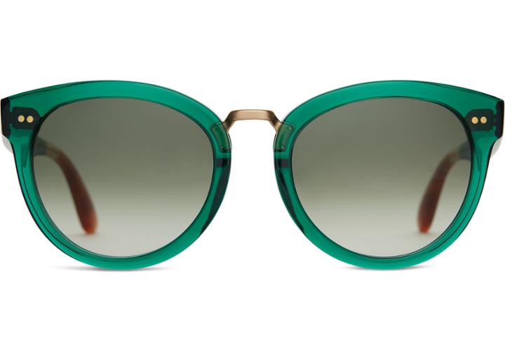 Toms Toms Yvette Emerald Crystal Sunglasses With Olive Gradient Lens