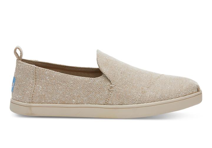 Toms Toms Natural Metallic Linen Women's Deconstructed Cupsole Alpargatas Shoes - Size 10