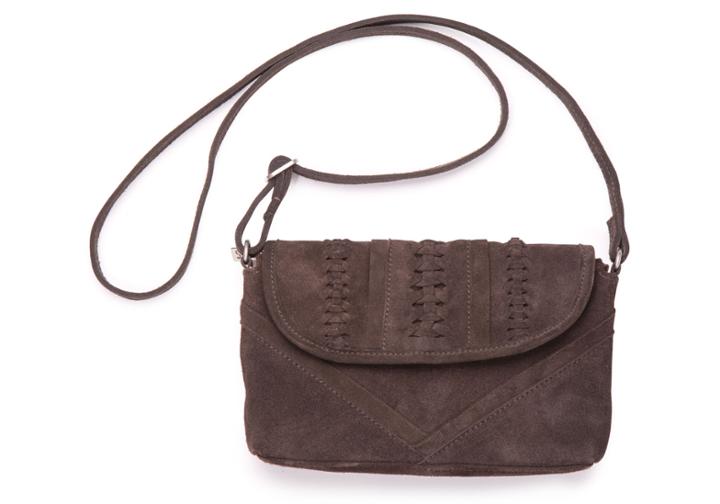 Toms Chocolate Soft Suede Cadence Crossbody Bag