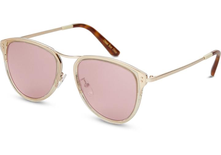 Toms Toms Franco Champagne Crystal Sunglasses With Rose Mirror Lens