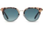 Toms Toms Rey Cream Tortoise Teal Fade Sunglasses With Turquoise Gradient Lens