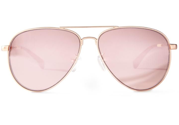 Toms Toms Maverick 301 Satin Rose Gold Sunglasses With Rose Mirror Polarized Lens