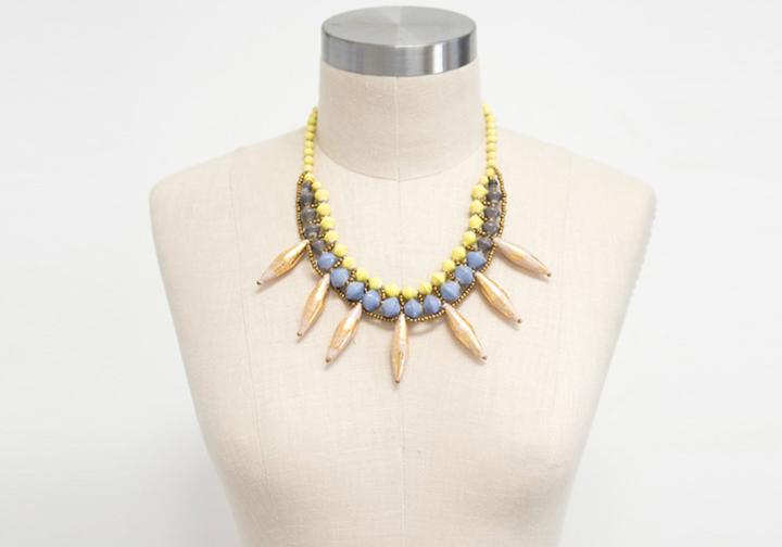 Toms Yellow Adobe Spike Beaded Necklace
