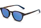 Toms Toms Wyatt Whiskey Tortoise Discoverist Sunglasses With Deep Blue Mirror Lens