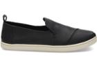 Toms Toms Black Leather Women's Deconstructed Cupsole Alpargatas Shoes - Size 6