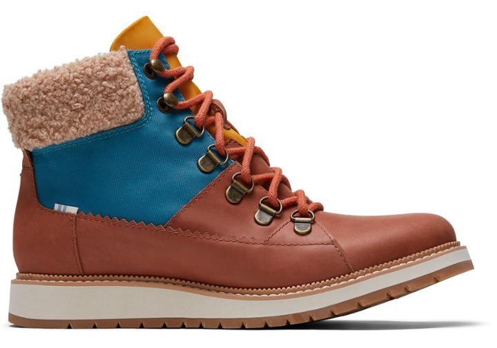 Toms Waterproof Hazel Leather And Harbor Blue Techy Nylon Women's Mesa Boots