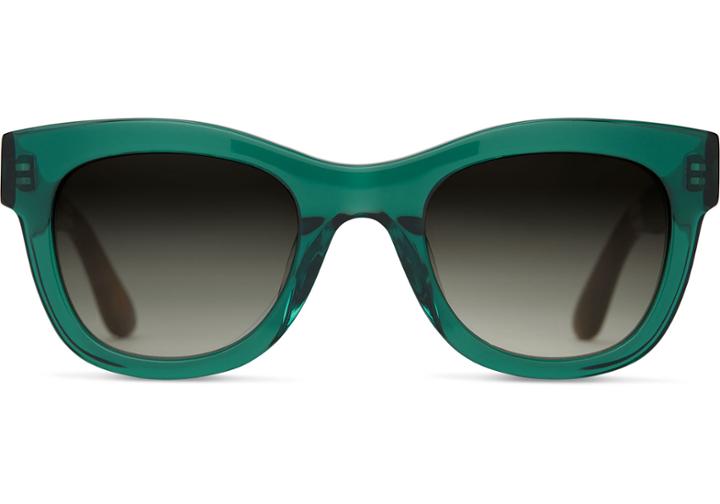 Toms Toms Chelsea Emerald Crystal Sunglasses With Olive Gradient Lens