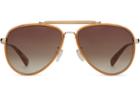 Toms Toms Maverick 401 Sand Crystal Shiny Gold Sunglasses With Brown Gradient Lens