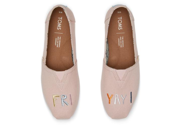 Toms Rose Gold Embroidered Friyay Women's Classics