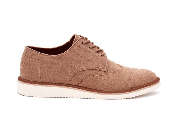 Toms Toms Brown Chambray Men's Brogues Shoes - Size 7.5