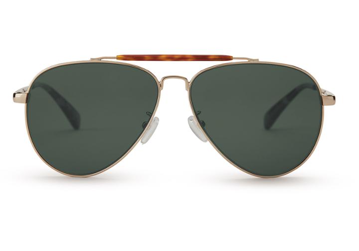 Toms Toms Maverick 301 Yellow Gold Polarized Sunglasses With Green Grey Lens