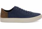Toms Toms Navy Washed Canvas Men's Lenox Sneakers Shoes - Size 9.5