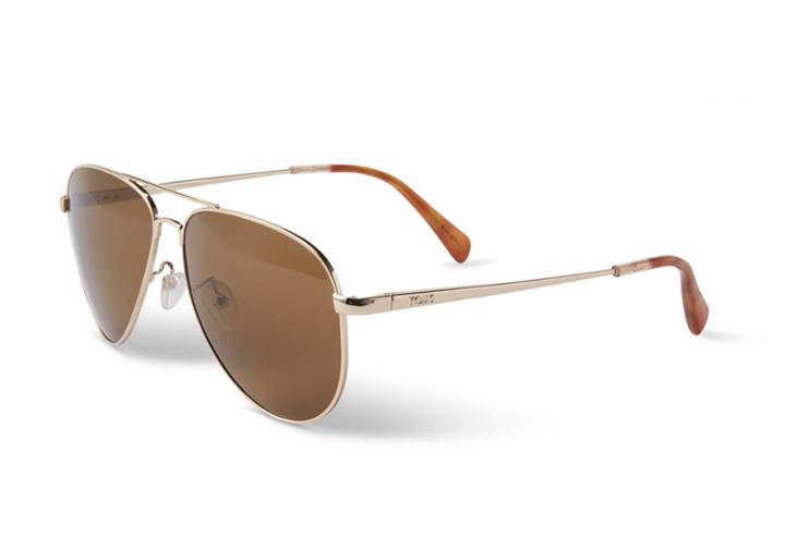 Toms Toms Maverick 301 Shiny Gold Zeiss Polarized Sunglasses With Brown Gradient Lens