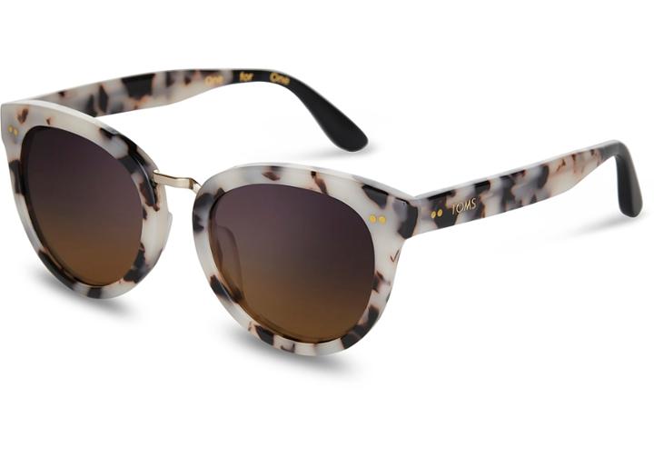 Toms Toms Yvette Tokyo Tortoise Sunglasses With Violet Brown Gradient Lens