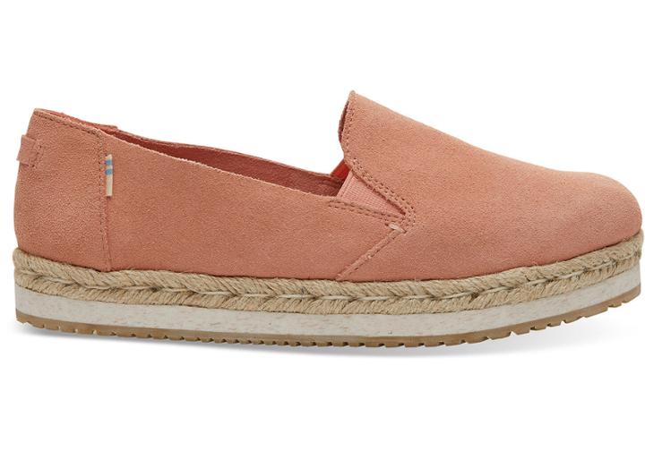 Toms Coral Pink Suede Women's Palma Espadrilles