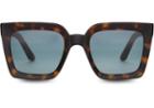 Toms Traveler By Toms Women's Zuma Matte Blonde Tortoise Sunglasses With Turquoise Gradient Lens