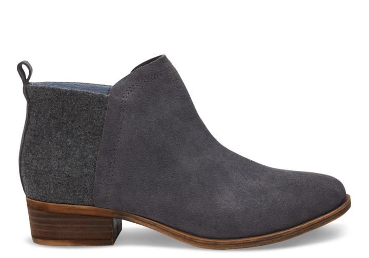 Toms Toms Castlerock Grey Suede Women's Deia Booties - Size 11