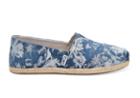 Toms Toms Floral Printed Blue Suede Women's Espadrilles Shoes - Size 7