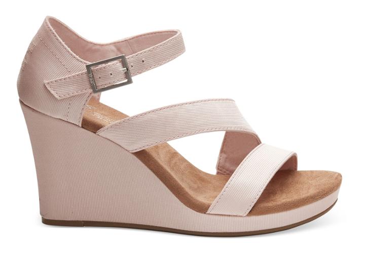Toms Petal Pink Grosgrain Women's Clarissa Wedges