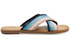 Toms Navy Multi Canvas And Translucent Stripe Women's Viv Sandals