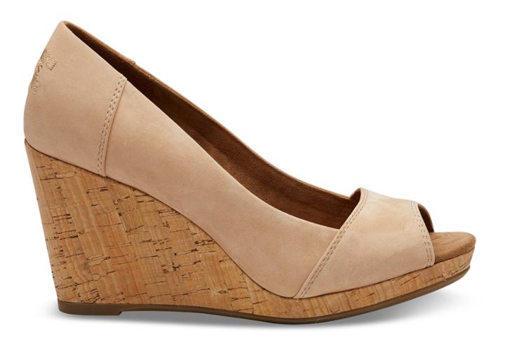 Toms Toms Sandstorm Nubuck Stella Women's Wedges - Size 9