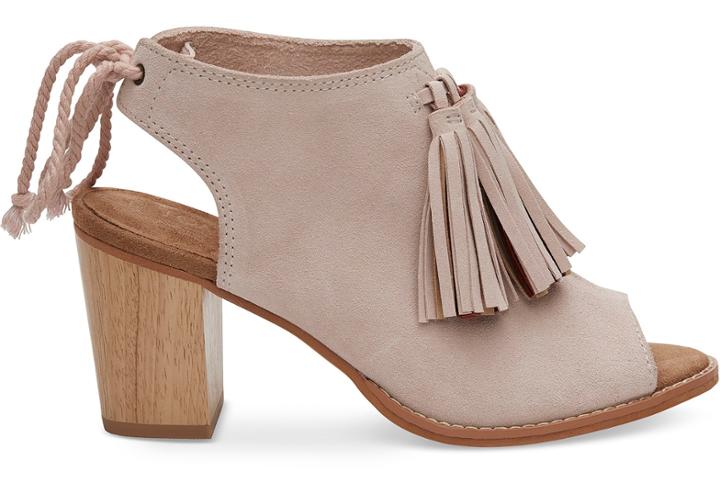 Toms Blush Suede Tassel Women's Elba Booties