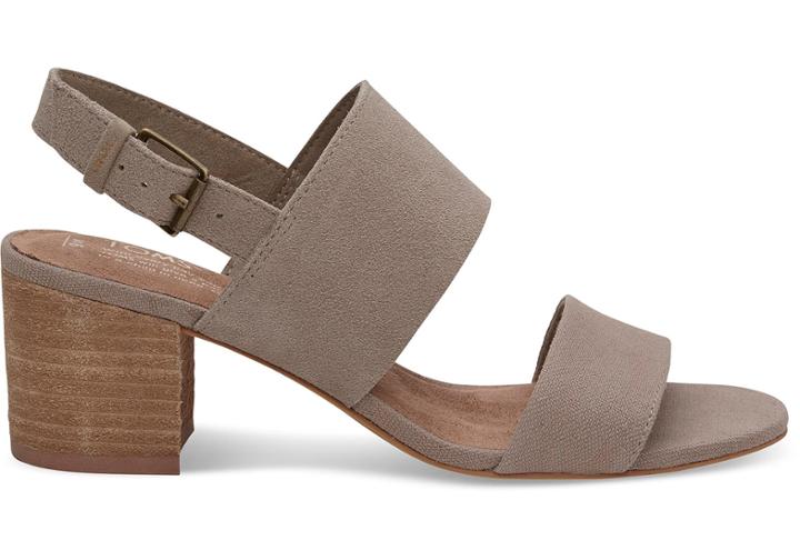 Toms Desert Taupe Suede Oxford Women's Poppy Sandals